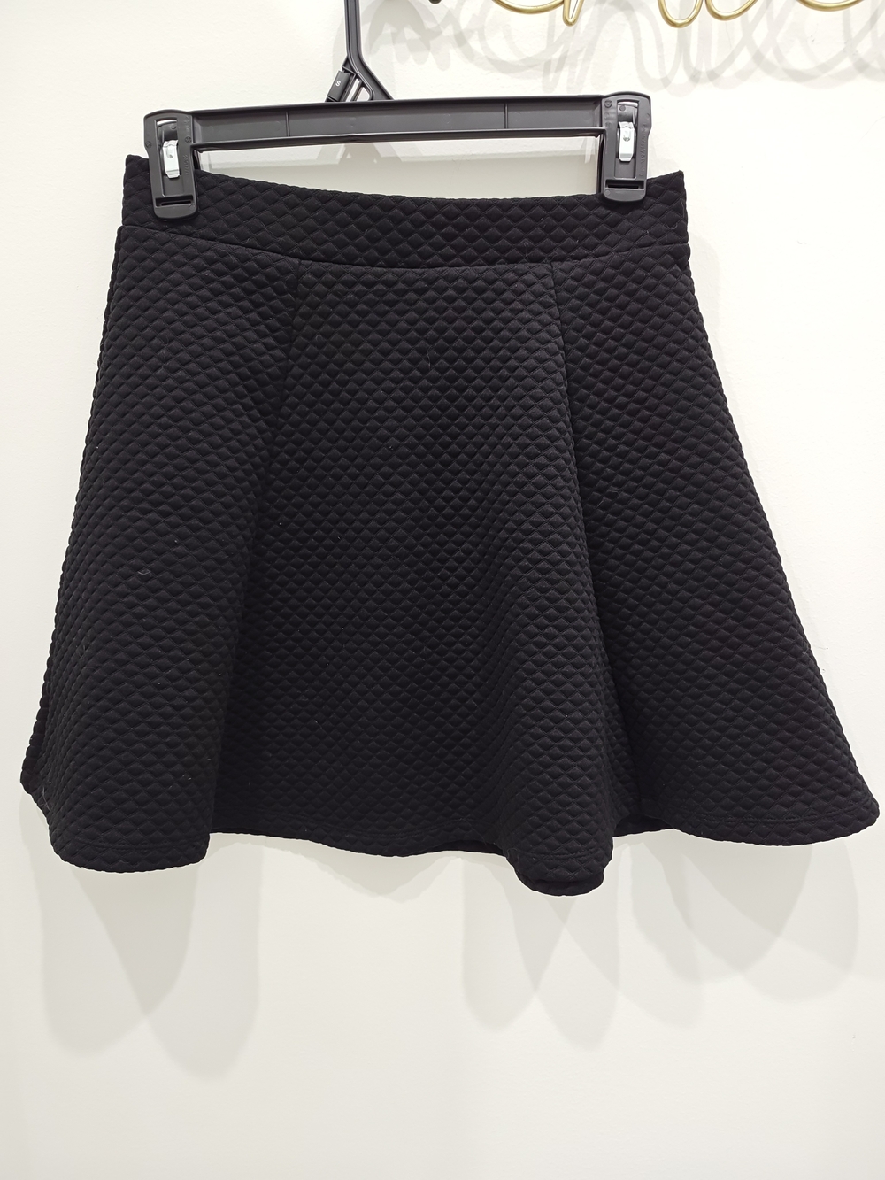 H&M Black Textured Circle Skater Skirt